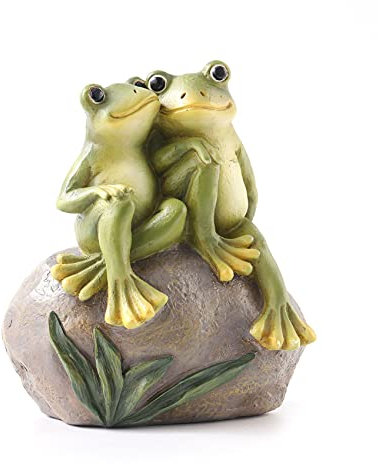 MDYBF Grenouille Décor Jardin - Couple Statues Romantique en Résine - Figurine Animal Extérieur - Accessoires pour Pelouse