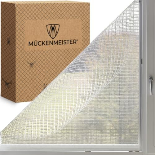 MÜCKENMEISTER® Moustiquaire Fenêtre (130 x 150 cm) - Moustiquaire - Moustiquaire Fenêtre Sans Percage - Moustiquaire Fenetre Scratch Découpable avec Bande Adhésive - Protection Contre Insectes
