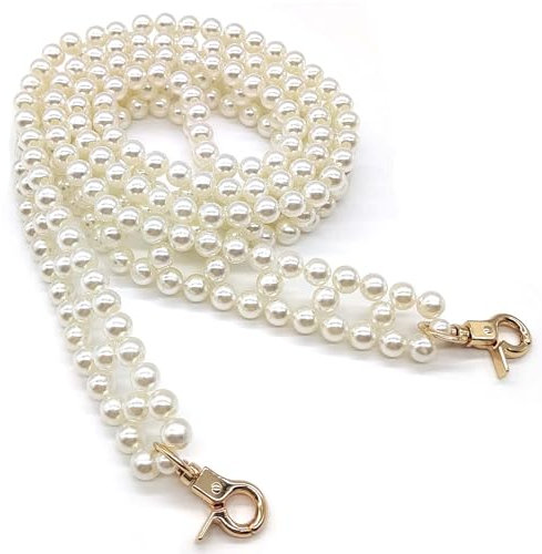 Perle Handtasche Kette,Perle Griff Kette Taschenkette Perlen Kette Trageriemen Taschenkette Ersatz Schultergurt Taschenketten für Tasche Geldbörse
