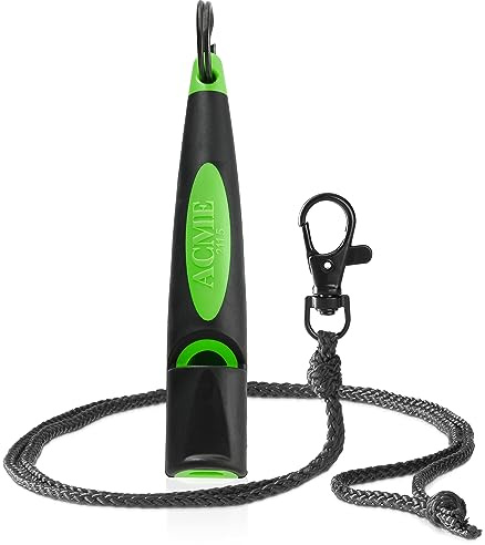 ACME Dog Whistle No. 211.5 [unit needed] (Update 2023) with Free Whistle Band in Matte Black | Alpha | Ideal for Callback | Long Range | Frequency Standardised (Black/DG Green)