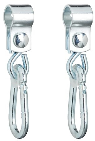 Relaxdays Ganci per Altalena a Bilico con Moschettoni, Set di 2, 25 mm, Anello di Fissaggio, Ferro Antiruggine, Argento