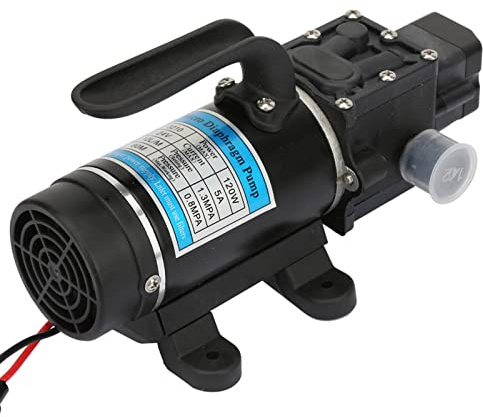 Pump 24 V självsugande 120 W elektrisk vattenpump, 10 L/M, självsugande membranpump med överströmsskydd, används ofta i högtryckstvättar, bekämpningsmedelssprutor (24 V 3210Yd-24-120 Fs)