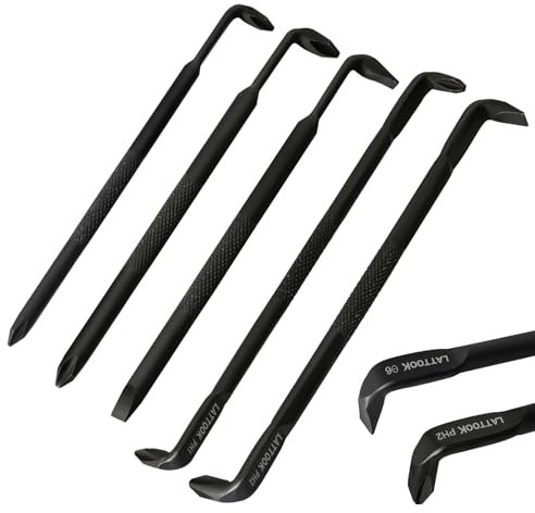 LATTOOK Lot de 5 tournevis décalés à angle droit, tournevis à 90 degrés, tournevis double extrémité de type Z et de type L, tournevis à profil bas avec Phillips et fente pour un espace étroit