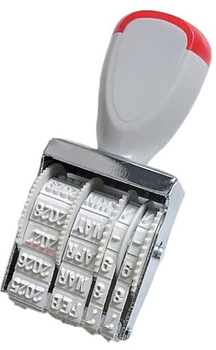 YUEHUINIAO Gummistempel, Datumsanzeige, rotierender Datumsstempel, Büro, Scrapbooking, Dokumentenauthentifizierung, Grau