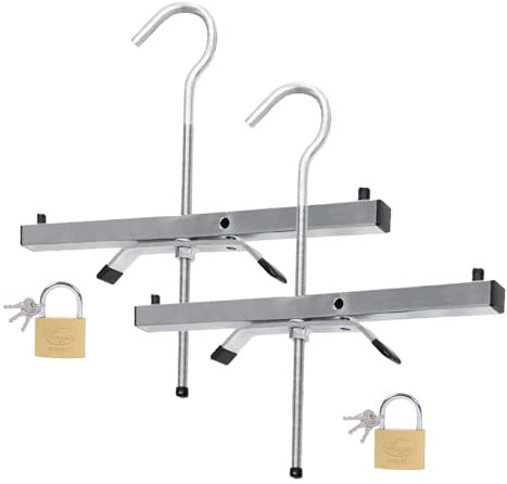 Ladder Clamps Roof Racks 2PCS, Heavy-Duty Roof Rack Locks with 2 Padlock Accessories, Universal Ladder Roof Rack Lock Box Type Roof Rack Clamp Can Lock Safety Ladder