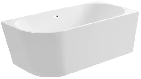 AQUAUNO Vasca da bagno indipendente ad angolo destra 170 x 80 cm in acrilico sanitario di alta qualità – vasca da bagno in acrilico bianco con scarico clic-clac, troppopieno e scarico in bianco