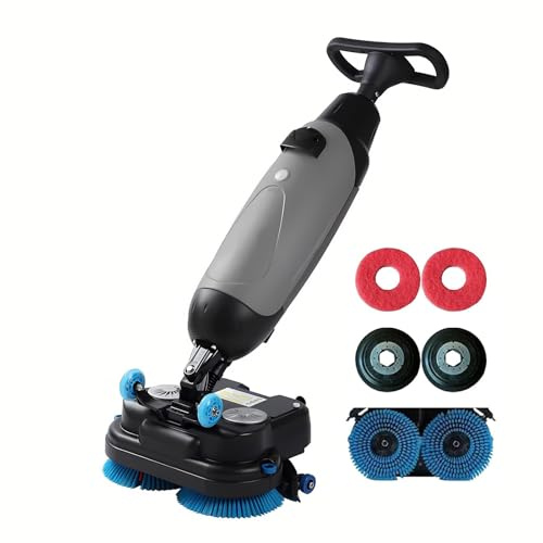 Lavatrice Pavimenti, Lavasciuga Pavimenti, Mini Lavapavimenti Portatile, Spazzola Rotante 360°, Pulizia Professionale ad Alta Efficienza per Uffici e Scuole Ospedale Grey