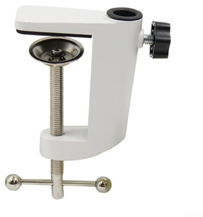 Support de serrage de bureau en alliage d'aluminium avec support en forme de I pour lampes de table, pieds de microphone et accessoires d'équipement, rotation à 360° avec tampon de protection en