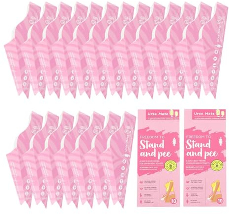Orinatoio Portatile per Donne 20PCS,Orinatoio da Viaggio per Donne in Piedi,Contenitore per Orinatoio di Carta Usa e Getta,per Donne in Viaggio e in Campeggio,Escursioni,Attività All'Aperto