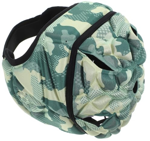 Veemoon Casque de Rugby Ajustable Camouflage Vert pour Garçon et Filles, Protection Légère et Respirante Ventilation, Accessoire de Sécurité pour Rugby, Football et Sports de Plein Air