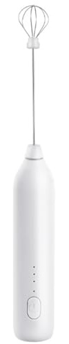 IJSDNVJNDX Frullatore per Latte Elettrico A 3 Velocità Ricaricabile USB, Frullatore per Caffè Portatile con Attacco per Frusta, Maker per Schiuma di Latte 4 Articoli