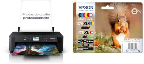 Epson Expression Photo HD XP-15000 Stampante Fotografica A3+ Compatta, Wi-Fi e App, LCD da 6.1 cm & 378 Serie Scoiattolo, Cartuccia originale getto d'inchiostro Claria Photo HD, Formato XL