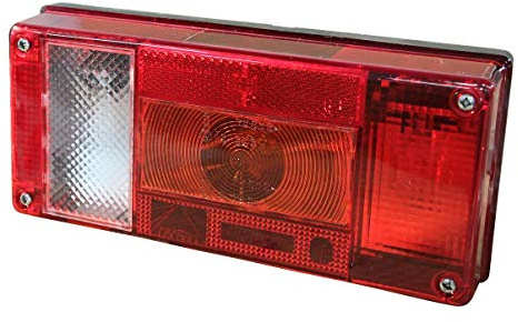 Feu arrière Aspöck Midipoint I, droit avec feu de recul, prise centrale 5 broches