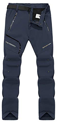 Naudamp Pantalon de randonnée pour Femme en Laine Polaire Softshell doublé en Plein air