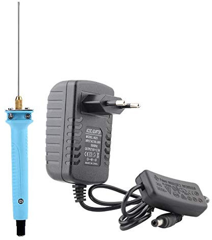 Kuuleyn Elektrischer Styroporschneider, AC110-240V 10CM Nadeltyp Elektrischer Heißdraht-Schaumschneider Stiftwerkzeug mit Netzteil für den Kunstmodellbau(EU-Stecker)