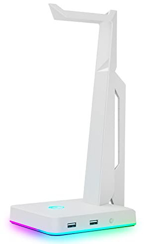 IFYOO Support de casque de jeu RVB avec 2 ports USB, support de casque de jeu pour PC, Xbox One, PS4, commutateur, support pour écouteurs, idéal pour les stations de jeu, accessoires de bureau