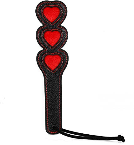 chenyesun Cravache de Cheval Cravache d'Équitation en Faux Cuir Amour Rouge Paddle Flogger Fouet d'Équitation Plaisir pour Couple