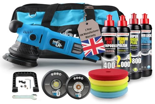 DAS-6 PRO PLUS Complete Car Polisher Kit I Dual action polisher 1000 W plus 4x Menzerna Polishing compound 250ml & 4x polishing pads I Machine polisher for car buffing & scratch removal