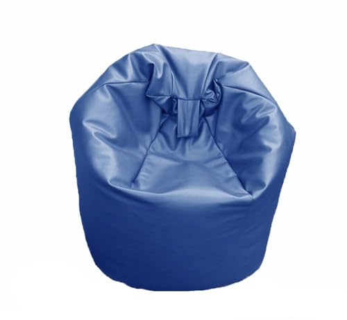 FAUX LEATHER Bean Bag Beanbag Gaming Chair Seat Lazy Lounger Couch (Royal, Large (70 x 70 x 90 cm))