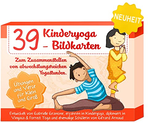 Kinderyoga Bildkarten, 39 Yogakarten mit Bildern und Reimen, Yoga Karten für Kinder, Yoga Übungen anschaulich erklärt