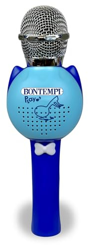 Bontempi | SonicLink Mic - Microphone sans Fil avec Fonction Karaoké et Changement De Voix, Bleu, 24,9x8,4x7,4 cm