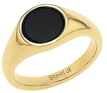 Amor Anello in acciaio inox, unisex, da uomo, nero, in confezione regalo, 2037297, 18 (18,5), Acciaio inossidabile, Senza pietre