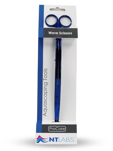 NT Labs ProCare Wave Scissors, Aquascaping Tools, Blue Scape Tool, Premium Stainless Steel, Aquarium Scissors.