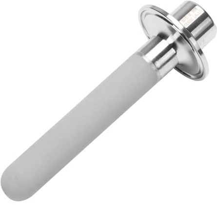 DERNORD 1.5 Tri-Clamp Diffusion Stone, 2 Micron Aeration Stone, Carbonation Stone with 1/4 NPT CO2 inlet (4 Length, 1/4 Female NPT)