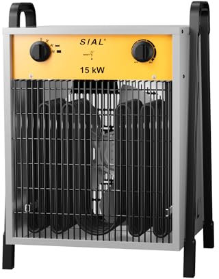 SIAL Industrial Electric Heater 15000W Fan Space Heaters 400V Adjustable Thermostat & Overheating Protection(charging cord not included)