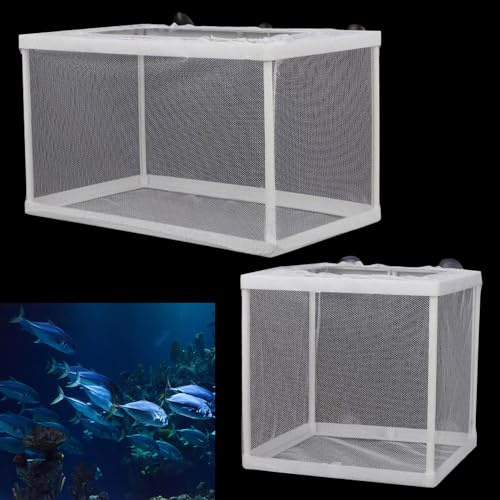 Red aislante para depósitos de peces y caja de cría con ventosa – Juego de 2 para acuario e incubación