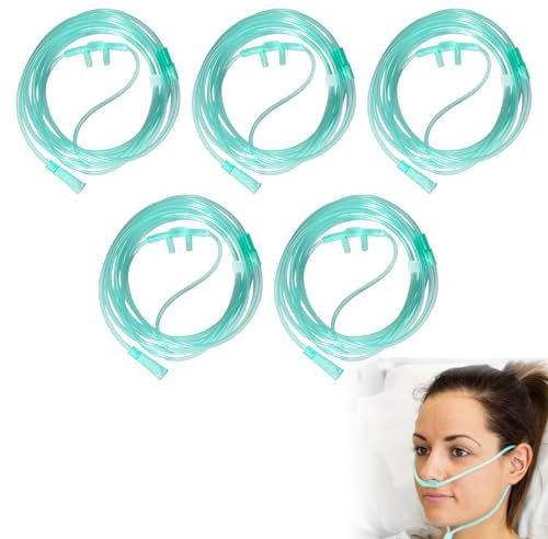 Sauerstoffbrille Nasenbrille, 3m Nasenbrille für Sauerstoffgerät, 5 Stück Nasenbrille Sauerstoffschlauch, Nasenbrille Sauerstoffbrille für Sauerstoffgerät Atemtherapie- und Inhalationsgeräte