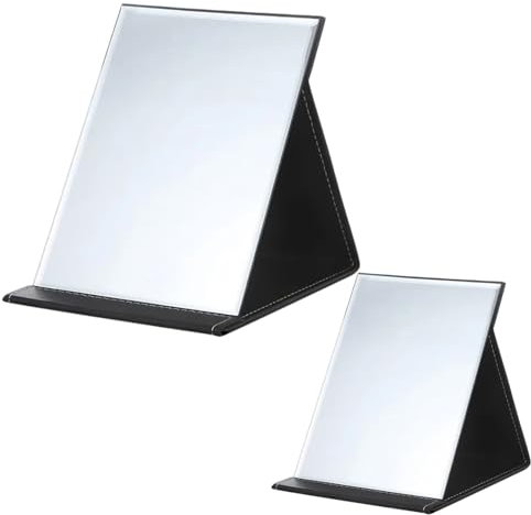 CWPFVQA Confezione da 2 Specchi Pieghevoli, Specchi Portatili, Specchi per Il Trucco, Mini Specchi Pieghevoli, Specchi Compatti, Adatti A Casa, Viaggio, Campeggio