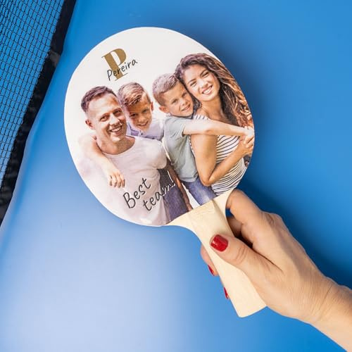 Wanapix | Racchetta da Ping-Pong Personalizzata | Racchetta da Tennis da Tavolo con Foto e Nome | In Legno e Gomma | Personalizzata su un lato tramite stampa diretta sulla gomma | 100% Personalizzata