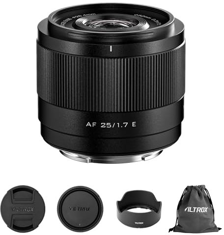 VILTROX AF 25mm f/1.7 Air E Objectif pour Monture Sony E, f/1.7 Grande Ouverture autofocus APS-C focale Fixe Compatible avec Sony à Monture E ZV-E10 II EV10 A6700 A6600 A6400 A7C II A7RV A7III