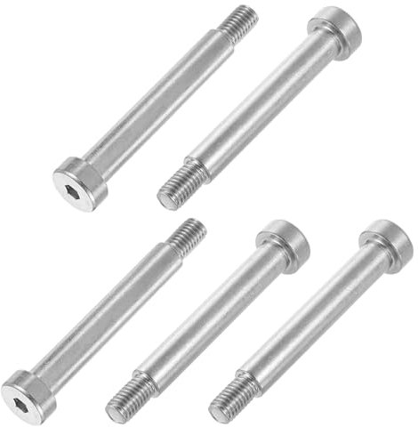 QUARKZMAN 8Pcs 304 Acier Inoxydable Boulon À Épaulement 60mm Diamètre Épaulement 60mm Longueur Épaulement Filetage M8 Boulon À Épaulement Douille Hexagonale Pour Textile Hydraulique Moulage