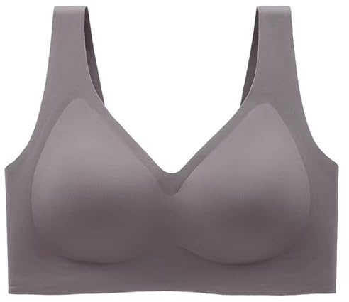 Soutien-gorge push-up en gelée grande taille 5XL pour femme, sans armatures, soutien-gorge confortable sans couture avec soutien doux, couverture complète, soutien-gorge quotidien, gris, 4XL Grande