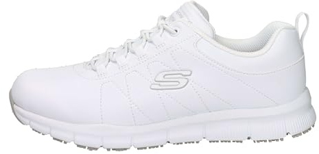 Skechers Chaussures de Service médical Nampa Beja pour Femme, Synthétique Blanc, 38.5 EU