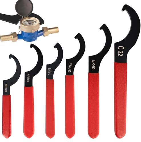 Trendecor Juego de llaves de gancho C de 6 unidades, llave ajustable para máquinas de grabado con mango antideslizante