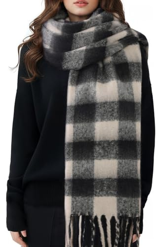 Passionbility Women's Winter Scarfs for Women, Mohair Vintage Scarf Large Chunky Scarf Cashmere Feel Blanket Wrap