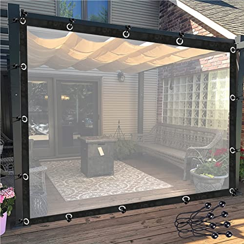 Rideaux d'extérieur imperméables personnalisables avec œillets en PVC pour pavillons et pergolas Panneaux latéraux résistants aux intempéries 3 x 4,5 m