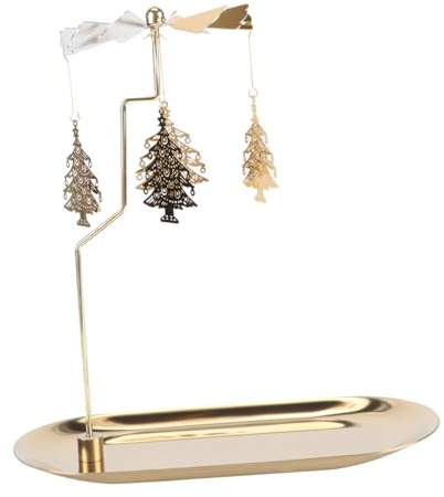 BAZEITFLOW Portacandele Albero Natale con Vassoio Piccolo Rotante Supporto Decorativo per Candele Centrotavola Natalizio Feste e Matrimoni