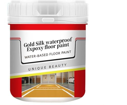 Floor Paint,Quick-Dry Anti-Slip Water-Based Floor Paint Gold Silk Waterproof Epoxys Garage Floor Paint High Performance Concrete Paint 500g