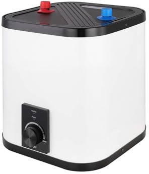 SIGO – Genomströmningsvärmare 230 V, Elektronisk Kompakt Boiler, Kontor, Verkstad, Fritidshus, Butik, Serviceutrymmen – Övre anslutning, 6 l, 2000 W – NAPOLI vit