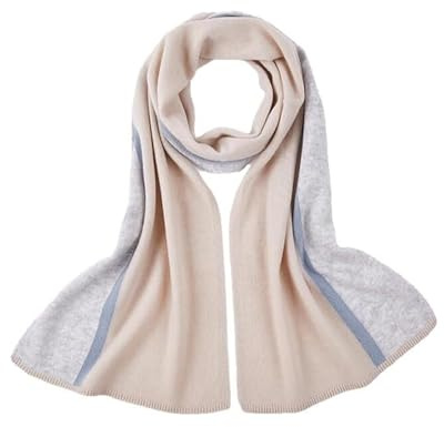 Kashmirscarf， Dam vinterullhalsduk flerfärgad 190x35cm(Beige)