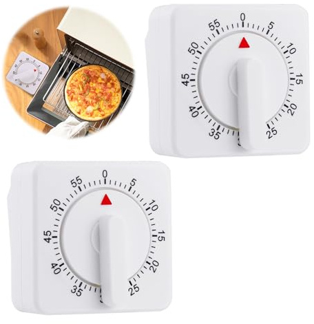2 Stück Kurzzeitwecker Küche,Eieruhr Mechanisch,Küchenwecker,Mechanischer Küchentimer, KurzzeitweckerKüche Mit Lautem Alarm,60 Minuten Kurzzeitmesser Für HaushaltKüche Kochen Backen Sport Büro