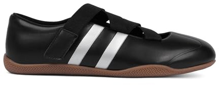 Tigeridea Black Sneakers for Women Business Casual Tennis Shoes Black Ballet Flats Mary Jane Shoes Women's Fashion Slip On Sneakers Size 8.5