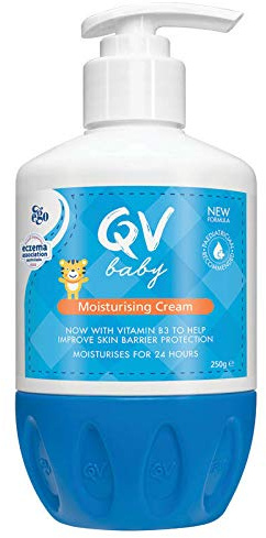 QV Baby Moisturising Cream, 250g - Rich Moisturising Cream With Glycerin and Vitamin B3 For Babies and Newborn, Non-Greasy For Sensitive Skin, with 24-Hour Protection, Baby Moisturiser, pH-balanced
