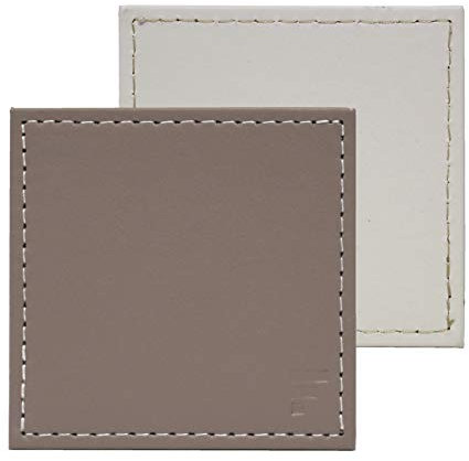 Set de 4 Dessous de Verre Carré - Taupe/Blanc