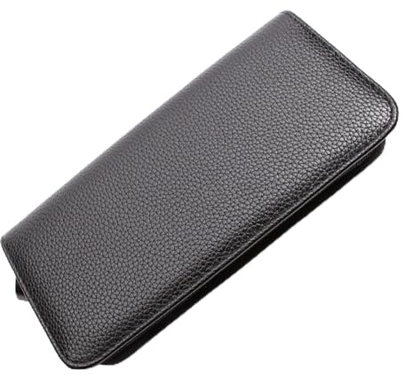 Bolsa de piel profesional para tijeras de peluquería para guardar herramientas de peluquería (22 x 10 cm), color negro