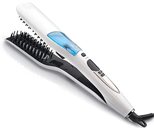 Professional Steam Hair Straightener Brush - Electric Ceramic Hair Iron for Straightening Long & Short Hair